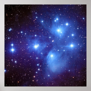 Póster Pléyades Open Star Cluster Siete Hermanas en Tauru