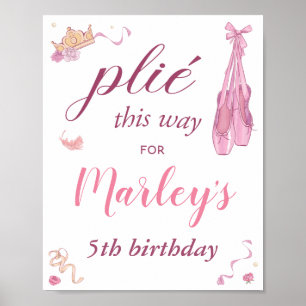 Póster Plie de esta manera Fiesta de Cumpleaños de Bailar