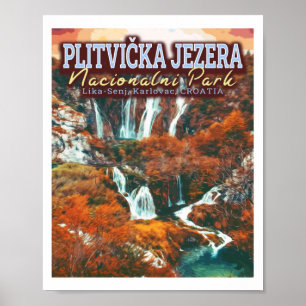 PÓSTER PLITVICE LAKES PARQUE NACIONAL - CROACIA