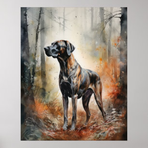 Póster Plott Hound Dog Art Print Poster