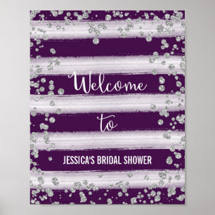 Póster Plum and Silver Welcome Poster Print