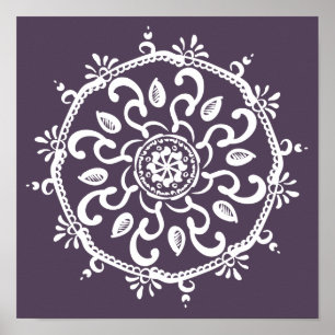 Póster Plum Mandala