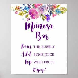 Póster Plum Purple Garden Mimosa Bar Rótulo