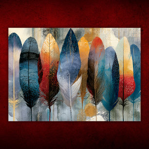 Póster Pluma Colorida Boho