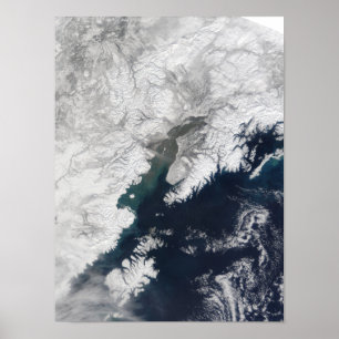 Póster Pluma de ceniza del Monte Reduda, Alaska