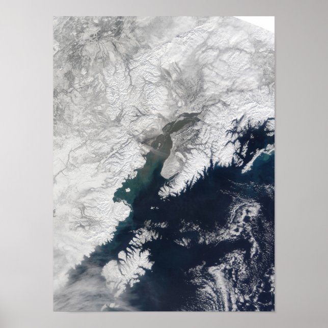 Póster Pluma de ceniza del Monte Reduda, Alaska (Frente)