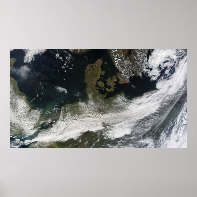 Póster Pluma de ceniza del volcán Eyjafjallajokull (Frente)