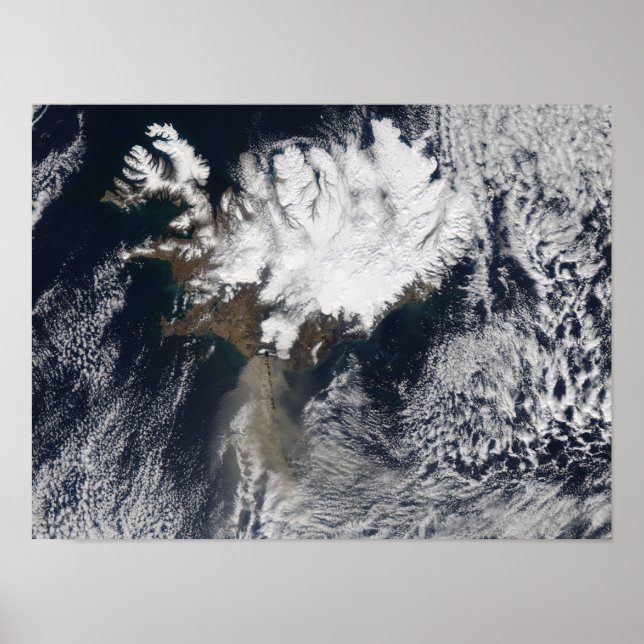 Póster Pluma de ceniza del volcán Eyjafjallajokull, Islan (Frente)
