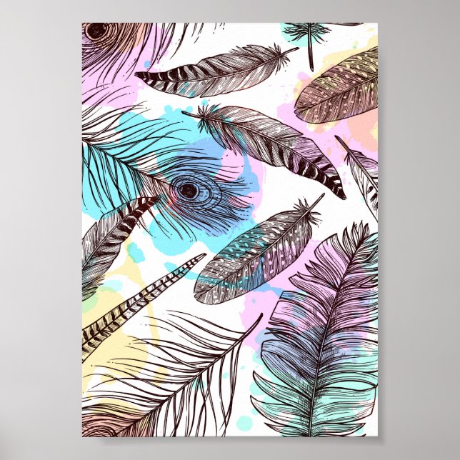 Póster Pluma de pavo real (Frente)