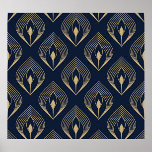 Póster Pluma de pavo real: Paisley floral