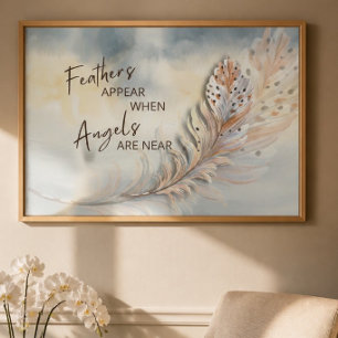 Póster Pluma Inspiradora y Cita de Ángel en Acuarela