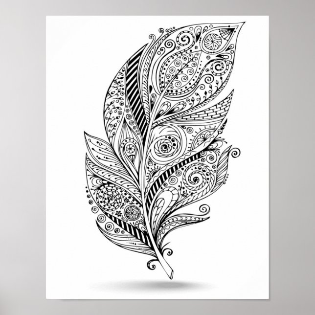 Póster Pluma tribal inspirada 2 (Frente)