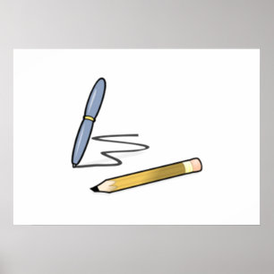 Póster Pluma y lápiz