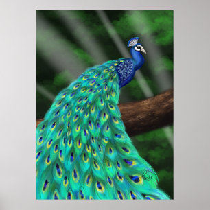 Póster Plumage majestuoso: Encantando el pavo real en el