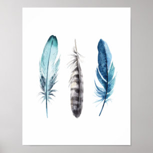 Póster Plumas de la acuarela