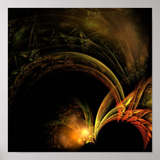 Póster plumas de oro y fuego