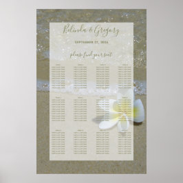 Póster Plumeria Frangipani En La Tabla De Asientos Boda D