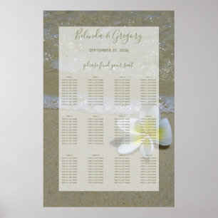 Póster Plumeria Frangipani En La Tabla De Asientos Boda D