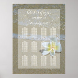 Póster Plumeria Frangipani En La Tabla De Asientos Boda D