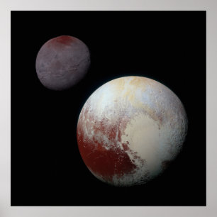 Póster Pluto y Barón 9 o Sistema Solar de Planeta Enano