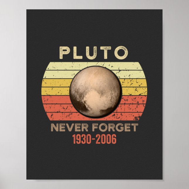 Póster plutonio nunca olvida, eris, luna, astronomía, ast (Frente)