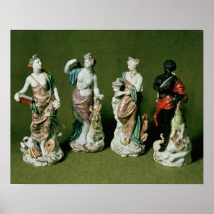 Póster Plymouth porcelain figures of the Four Continents