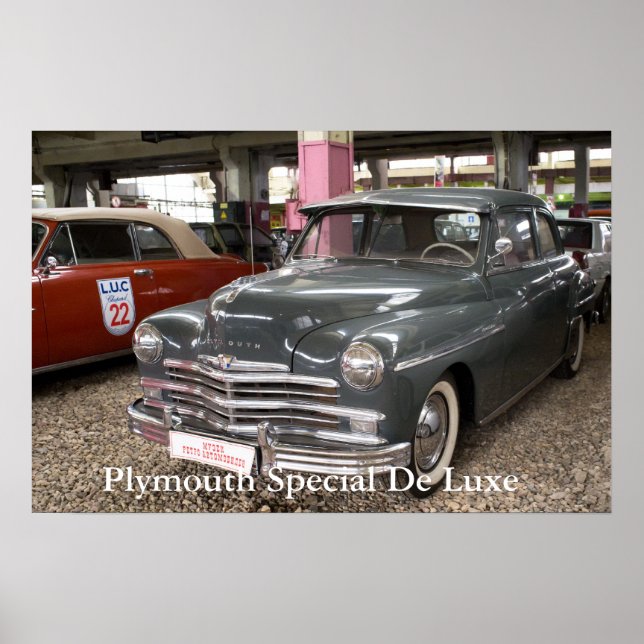 Póster Plymouth Special De Luxe. Construido en 1949 (Frente)