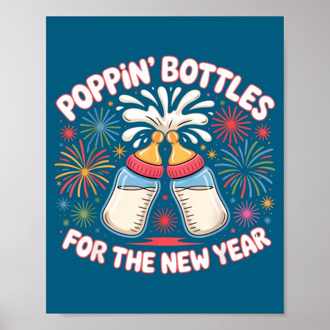Póster Pn Bottles For The New Year Funny Baby Milk Toast  (Frente)