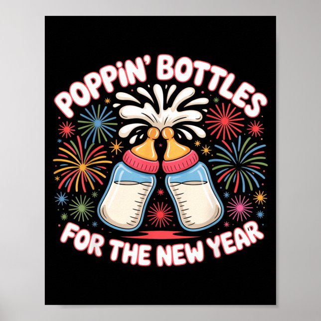 Póster Pn Bottles For The New Year Funny Baby Milk Toast  (Frente)