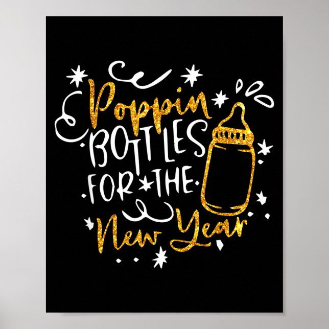Póster Pn Bottles For The New Year Happy New Years Eve Pa (Frente)