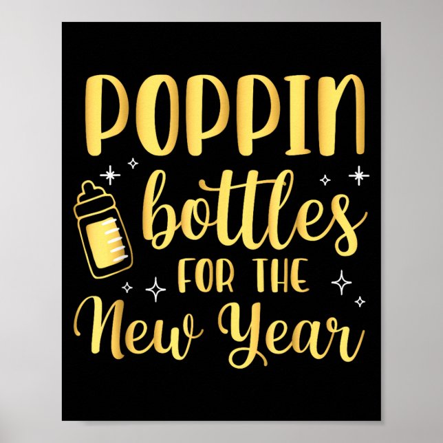 Póster Pn Bottles For The New Year Pregnancy Announcement (Frente)