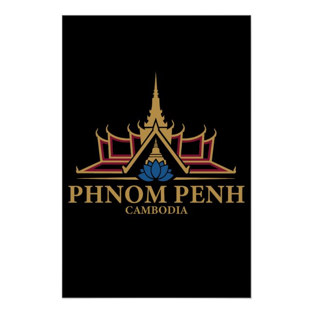 Póster Pnom Penh Camboya Sudeste Asiático (Anverso)
