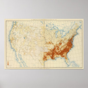 Póster Población coloreada 10 1890