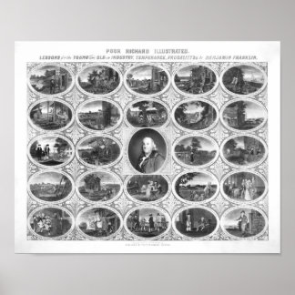Póster Pobre Richard Ilustrado - Por Benjamin Franklin