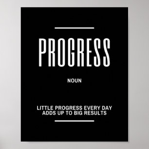 Póster Poca Cita Motivadora de Progreso