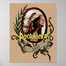Póster Pocahontas Elizabeth Warren Elecciones 2020