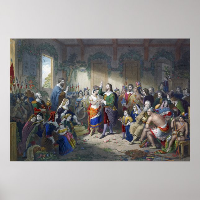 Póster Pocahontas Matrimonio Con John Rolfe Henry Brueckn (Frente)