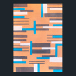 Póster Pochoir de jazz vintage Art Deco, patrón geométric<br><div class="desc">Diseño de fondo de fondo de fondo de ilustracion vintage art deco jazz pochoir de Serge Gladky de Nouvelles Compositions Decoratives, París, 1929. El pochoir es una técnica de esténcil común en pinturas surrealistas. Un diseño cubista elegante y de moda con formas geométricas y colores en colores complementarios de naranja,...</div>