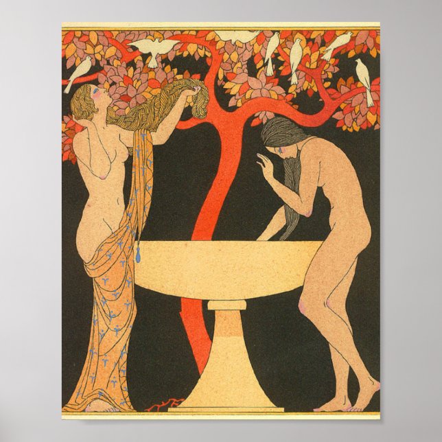 Póster Pochoir sin título de 1922 de George Barbier  (Frente)