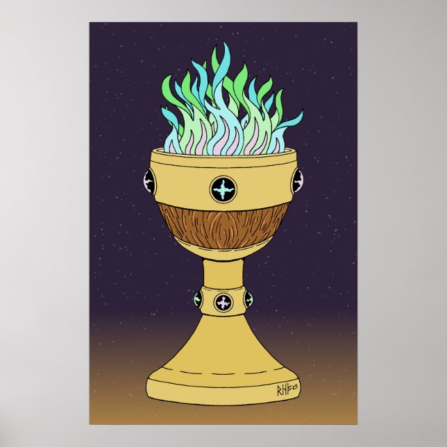Póster Poción mágica en combinación de Mazer y cáliz (Frente)
