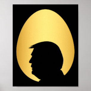 Póster Pocket Golden Egg Hunt Trump 45 47 Silhouette Happ