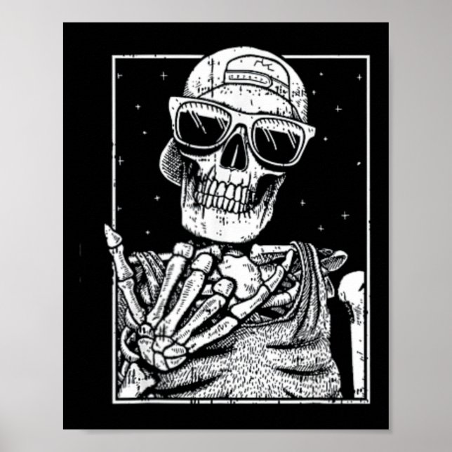 Póster Pocket Skeleton Rockhand Halloween Guay Rock (Frente)
