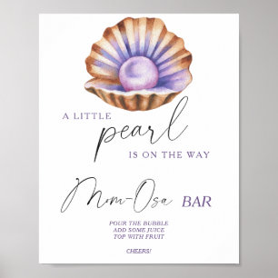 Póster Poco Pearl baby shower Momosa bar