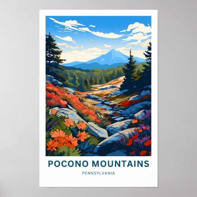 Póster Pocono Mountains Pennsylvania Travel Print (Frente)
