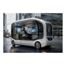 Pod de oficina móvil futurista en la naturaleza ur
