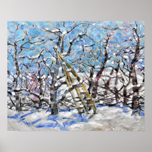 Póster Poda de manzano en invierno  / Artista Larry Lerew
