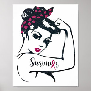 Póster Podemos curarlo Rosie Riveter Cáncer De Mama Survi