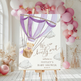 Póster Podemos Esperar A Bearning Hot Air Ballon Baby Sho