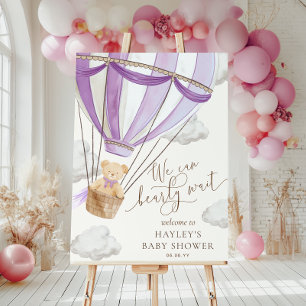Póster Podemos Esperar A Bearning Hot Air Ballon Baby Sho