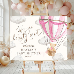 Póster Podemos Esperar A La Bienvenida De Baby Shower Ros